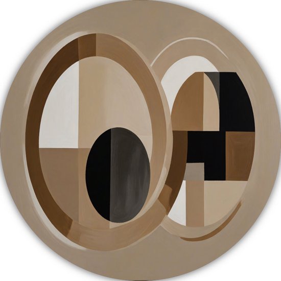 Abstracte kunst wandpaneel - Minimalistisch muurcirkel - Wandpaneel Woonkamer - Klassiek schilderijen - Wandpaneel - Kunst aan de muur muurcirkel forex 60x60 cm