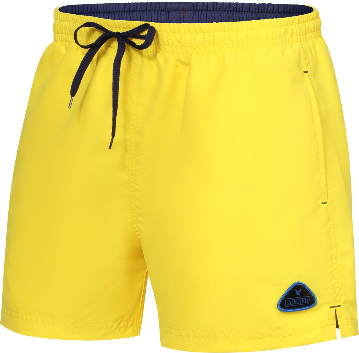 Ladeheid LA-ZA-SWS-Short Heren Zwembroek - Zwemshorts - met zijzakken en achterzak - sneldrogend - met binnenslip van mesh - Koordsluiting - Polyester - Geel/Marineblauw - 6XL