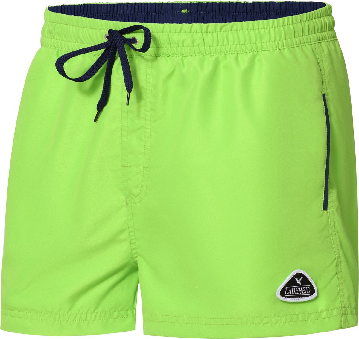 Ladeheid LA-ZA-SWS-1001 Heren Zwembroek - Zwemshorts - met zijzakken en achterzak - sneldrogend - met binnenslip van mesh - Koordsluiting - Polyester - Lichtgroen/Marineblauw - XXL