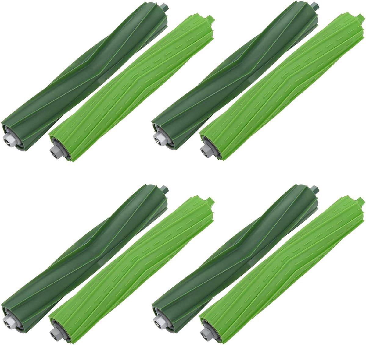 4-delige set vervangende rubberen borstels voor iRobot Roomba E5 E6 i Serie i7 i7+ i8 i8+ i1 i1+ i2 i3 i3+ i4 i4+ i6 J serie robotstofzuigers.