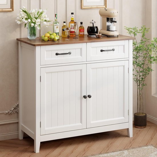 Hoge keukenkast - 120 x 40 x 180 cm - met verstelbare planken 2 lades 3