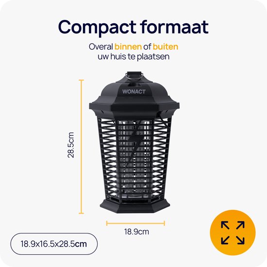 Wonact Lampe anti-moustiques - Lampe insectes - Attrape-moustiques - 4000V - Contre les moustiques, les mouches des fruits et les mites - Anti moustiques - Pour l'intérieur et l'extérieur