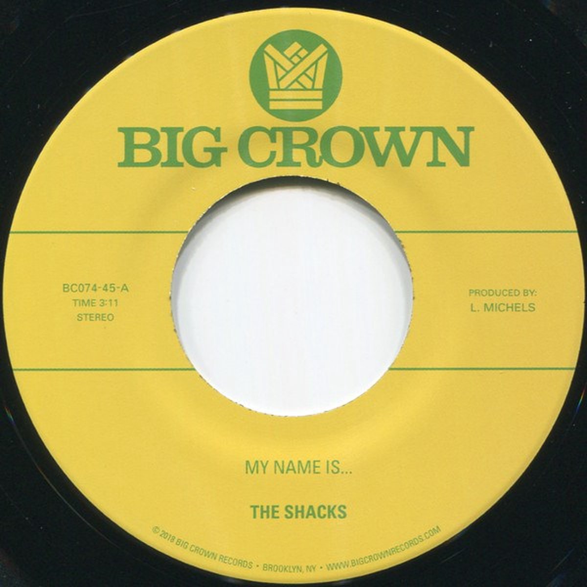 Shacks - My Name Is... / Sand Song (7" Single)