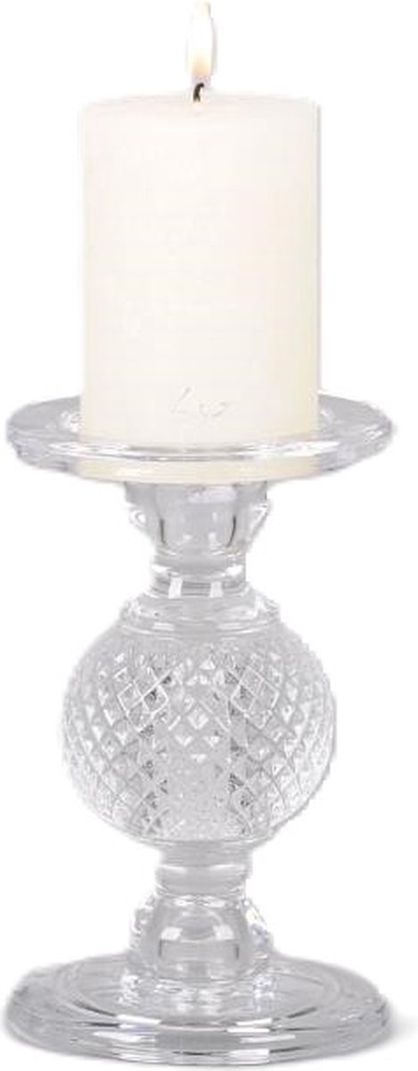 Rasteli Kaarsenhouder - glas - transparant - D11,5 x H18 cm