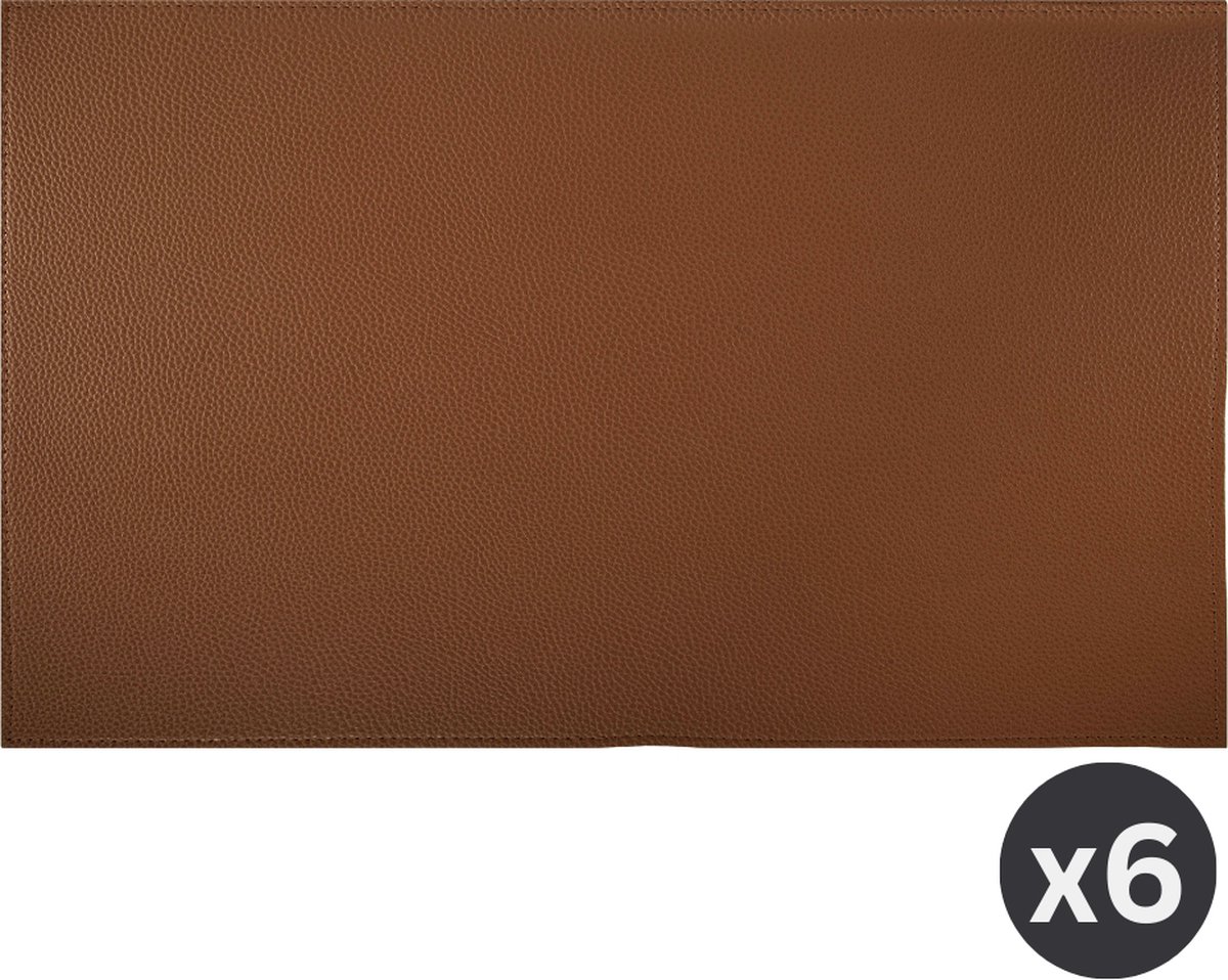 ZICZAC - Placemat TRUDO - SET/6 - Lederlook - 33x45 cm - Rechthoek, lichtbruin