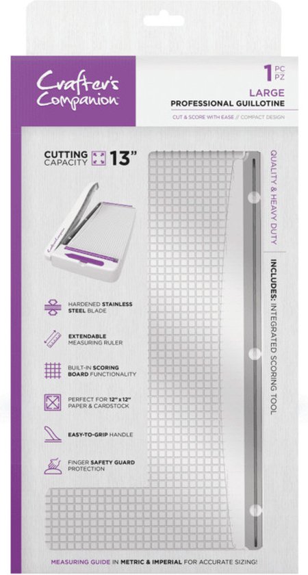 Crafter's Companion Guillotine/grastrimmer voor papier en kaart knutselprojecten - klein, grijs