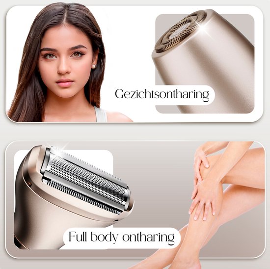 2-in-1 Ladyshave + Extra Scheerkop - Gezicht - Oksels - Benen - Bikinilijn - Scheerapparaat Vrouw - Ontharingsapparaat Electrisch Ontharen - Gezichtsontharing Dames - Trimmer Vrouw - Ladyshaves Bikini - USB Oplaadbaar