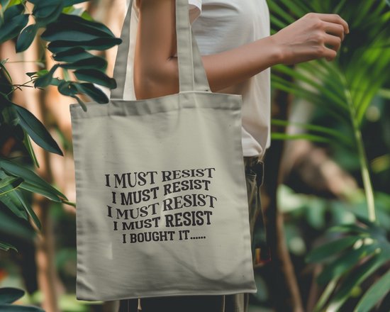 Sac fourre-tout Je dois résister - Sacs fourre- Funny - sac à bandoulière - Tassen drôles - Fashion sarcastique - Citations - Smile - Souriant - Élégant