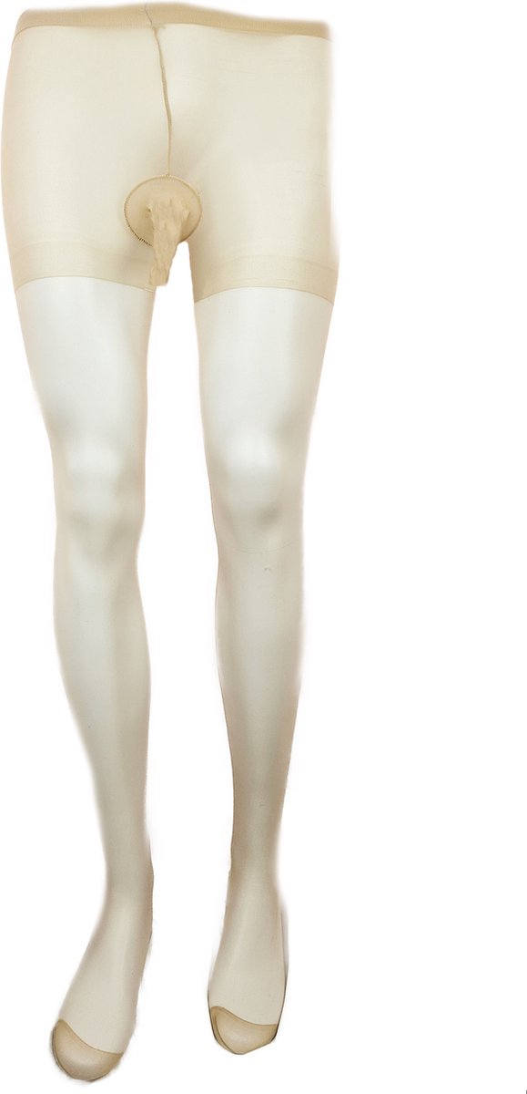Goedkoopste BamBella® - Erotische Panty man licht bruin - Mannenpanty - kant fetish kleding heren lingerie ondergoed stocking