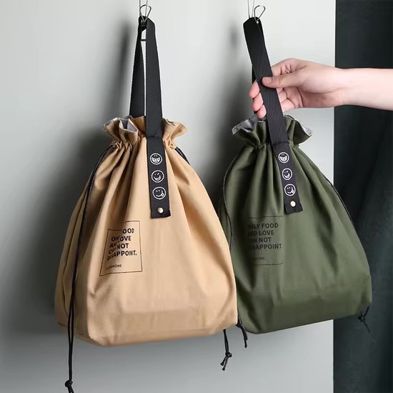 Lopoleis® Lunchtas - Koeltas - Picknicktas - Koelzak - Waterdicht - Coolbag - Lunch bag - Koeltasje - Koeltas lunch - Koeltasje Klein - Geelbruin van Lopoleis — afbeelding 3