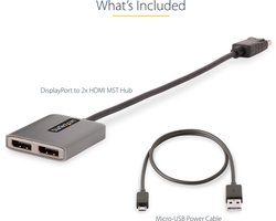 DisplayPort to HDMI Adapter Startech MST14DP122HD Grey 4K Black Black/Grey