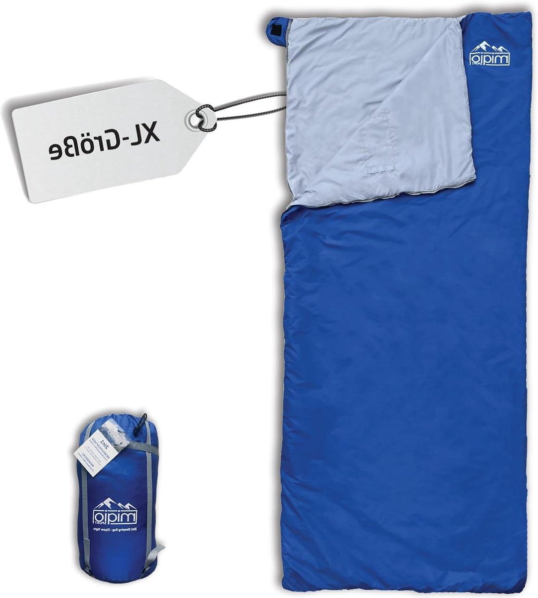 2-in-1 grote XL zomerslaapzak volwassenen compressiezak camping outdoor festivals dekenslaapzak XL reisdeken - koppelbaar