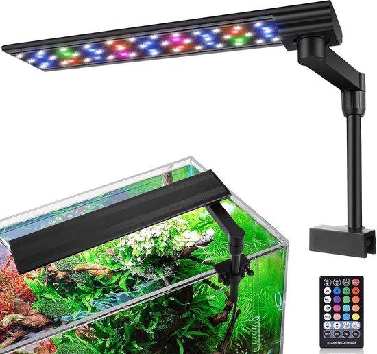 Full Spectrum Colour Ramp LED Ramp 20W Full Spectrum Clip-on Aquarium Lamp for 30-50 cm Tank with ...