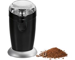 Elektrische koffiemolen met slagmechanisme - 40 g capaciteit - impulswerking - zwart roestvrij staal