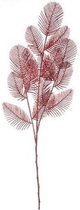 Rode glitter varens kunstbloem kunsttak 64 cm - Woondecoratie - Kunstbloemen/kunsttakken/kunstplanten