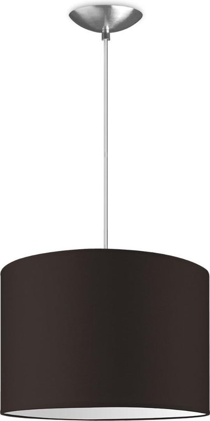 EGLO Hanglamp Encinitos, 1-lichts pendellamp, eettafellamp van metaal in zwart en mat messing, lamp hangend voor woonkamer, E27 fitting, 37,5 cm
