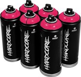 MTN Hardcore Magenta - roze spuitverf - 6 stuks - 400ml hoge druk en glossy afwerking