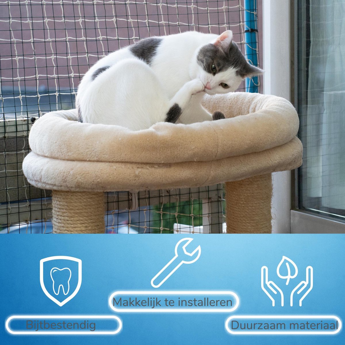 Kattenscherm voor Deuropening - Ritsgaasdeur voor Nieuwe Katten,Veilig