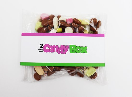 The candy box snoep snoepzakjes - wie kent hem niet snoepgoed - 300 gram uitdeel snoep sinterklaas,  pepernoten, tum tum, schuimpjes, hartjes ook voor kinderen
