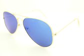 Pilotenbril met goud montuur en blauw spiegelglas . H - 06.