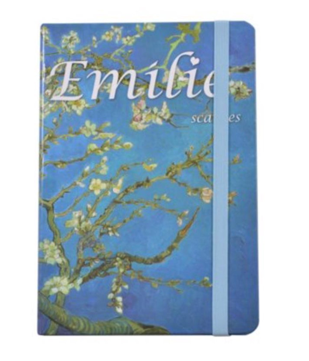 Emilie Scarves Notitieboek (A5) Van Gogh - Amandelbloesem - Blauw