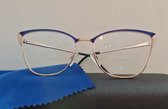Leesbril +1.5 / donkerrode halfbril van metalen frame / metalen veerscharnier / bril op sterkte +1,5 / unisex leesbril met brillenkoker en microvezeldoekje / dames en heren leesbri