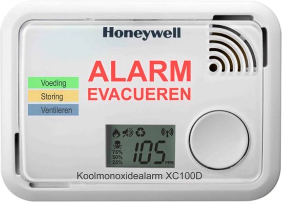 Honeywell XC100D Koolmonoxidemelder - Uitleesbaar met gratis App / Display - 10 jaar accu / 10 jaar garantie - Honeywell