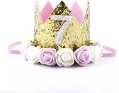 Verjaardag Kroon 7 Jaar - Hoed - Baby Meisje - Kroon - Muts - Verjaardagskroon - Versiering - Jarig