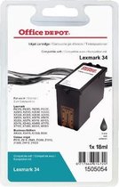 Office Depot Compatibel Lexmark 34 Inkt Zwart 1x24 ml