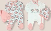 Eliz Baby Boxpakje Onesie 4-delig Bloemen Roze / Zalmkleur 1-3 maand