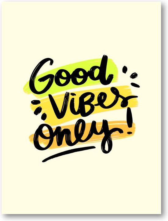 Good Vibes Only Quote - 30x40 Forex Staand - Minimalist - Tekstposters - Inspiratie