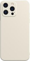 Effen kleur kubus rechte rand vloeibare siliconen voering flanellen hoes voor iPhone 13 (wit)