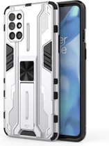 Voor OnePlus 9R Supersonic PC + TPU Schokbestendige beschermhoes met houder (zilver)