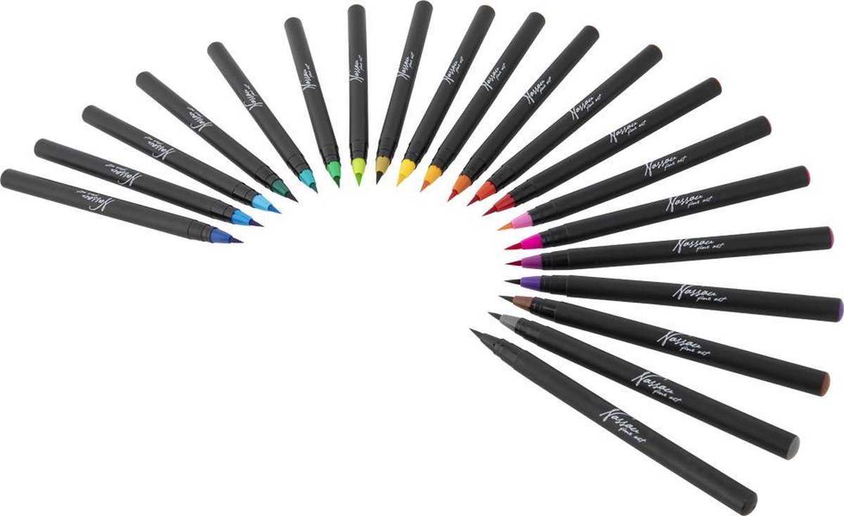 Brushpennen 20pcs - 1 waterbrush - Penseelstiften - Bullet journal - Handlettering set - Fineliners — afbeelding 7