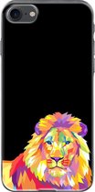 Apple iPhone SE Telefoonhoesje - Transparant Siliconenhoesje - Flexibel - Met Dierenprint - Leeuw - Oranje