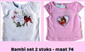 Disney set van 2 Bambi t-shirts maat 74