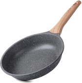 Antiadhésif Frying Pan 24cm, Omelette Pan POELES, en fonte d' aluminium Granite Pan, Cuisinière à gaz Adapt et cuisinière à induction.(Grijs, 24CM)