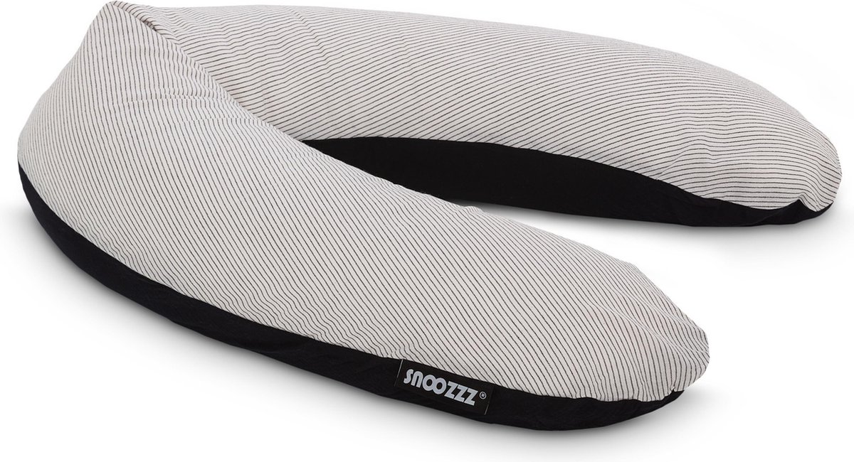Goedkoopste Snoozzz Voedingskussen Ergonomisch Premium kwaliteit - 185 cm - microparel vulling - luxe draagtas - wasbare hoes van 100 hydrofiel katoen - Ligne