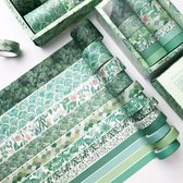 Set de Washi Tape Botanical Green / Mint - 12 rouleaux Masking Tape