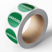 Akkoord keuringssticker, groen, 25 meter op rol 30 mm - 800 per rol