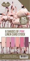 6 Shades of Pink Linen Card Stock - 4K