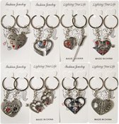 Sleutelhanger set van 2 hartjes lover