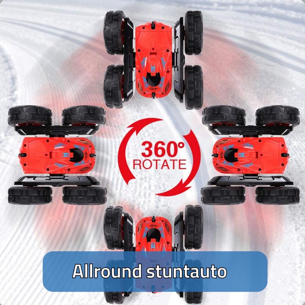 HyperWheels - Bestuurbare Auto voor Jongens - Speelgoed Stuntauto voor Binnen of Buiten - Rood met Zwart - incl. 2 accu's — afbeelding 2