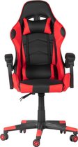 Game Stoel - Gaming Stoel - Gaming Chair - Rood - Bureaustoel Met Nekkussen & Verstelbaar Rugkussen - Instelbare Zithoogte - Gamestoel Fabio