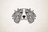 Line Art - Hond - Springer Spaniel - M - 58x90cm - Zwart - geometrische wanddecoratie
