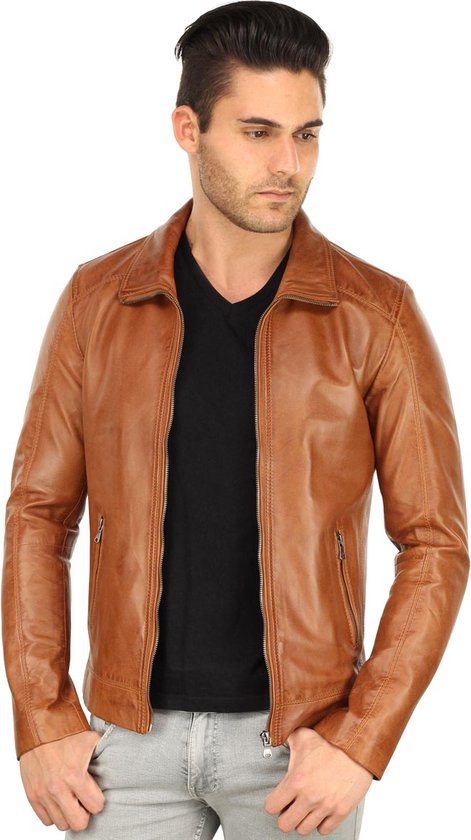 Versano Austin Leren Heren Jas Heren Jack XXL - Cognac