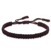 Sorprese – armband dames – touw armband – 1 snoer – donkerbruin – gevlochten tibetaanse touw armband – 17-27 cm – gevlochten armband – vriendschapsarmbandjes - Model W - Moederdag