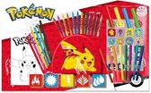 Pokemon Activiteit Set 60 stuk - Stiften Pennen Krijten Stickers Kleurplaten Hobby Pakket