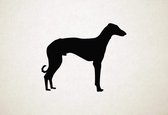 Silhouette hond - Hortaya Borzaya - L - 75x93cm - Zwart - wanddecoratie