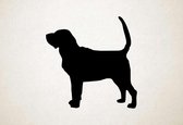 Silhouette hond - Bloodhound - Bloedhond - S - 46x45cm - Zwart - wanddecoratie